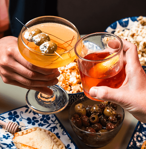 Low ABV cocktail with aperitivo and fresh garnish at Pals