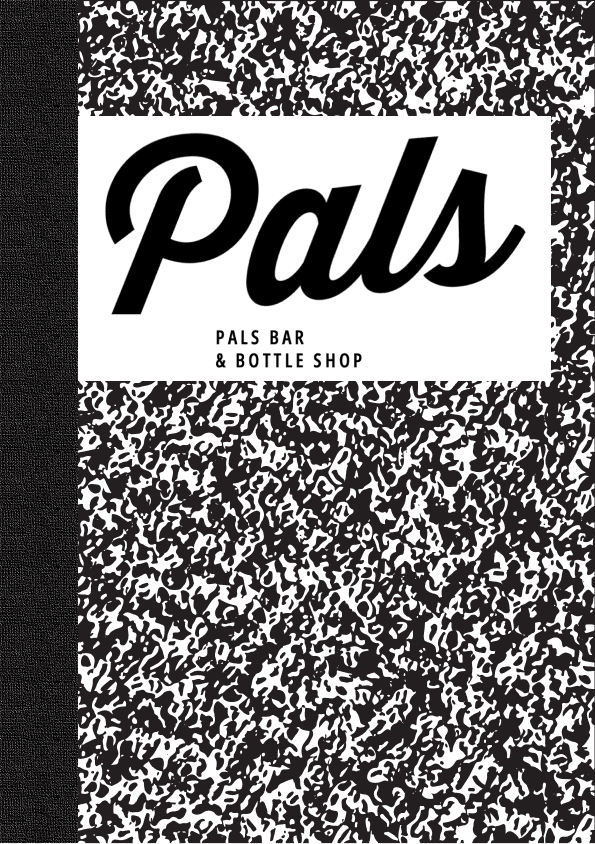Pals menu book cover — composition notebook